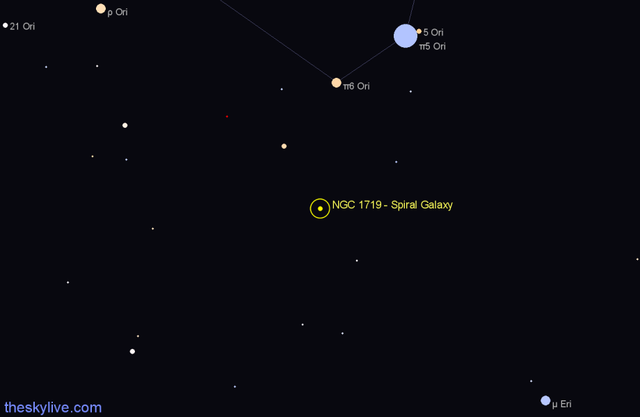 Finder chart NGC 1719 - Spiral Galaxy in Orion star