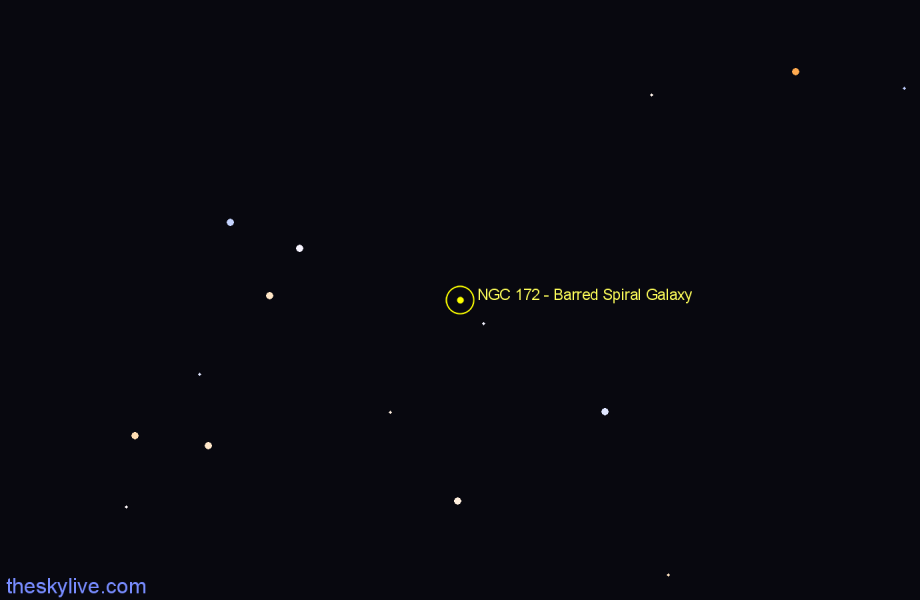 Finder chart NGC 172 - Barred Spiral Galaxy in Cetus star