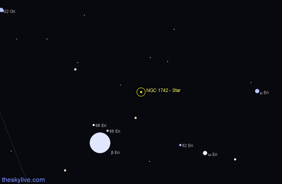 Finder chart NGC 1742 - Star in Orion star