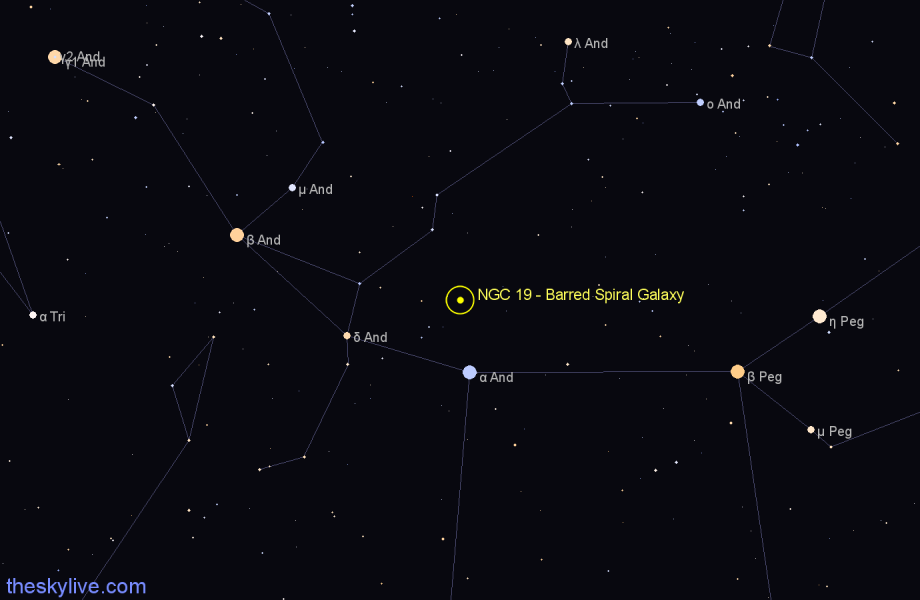 Finder chart NGC 19 - Barred Spiral Galaxy in Andromeda star