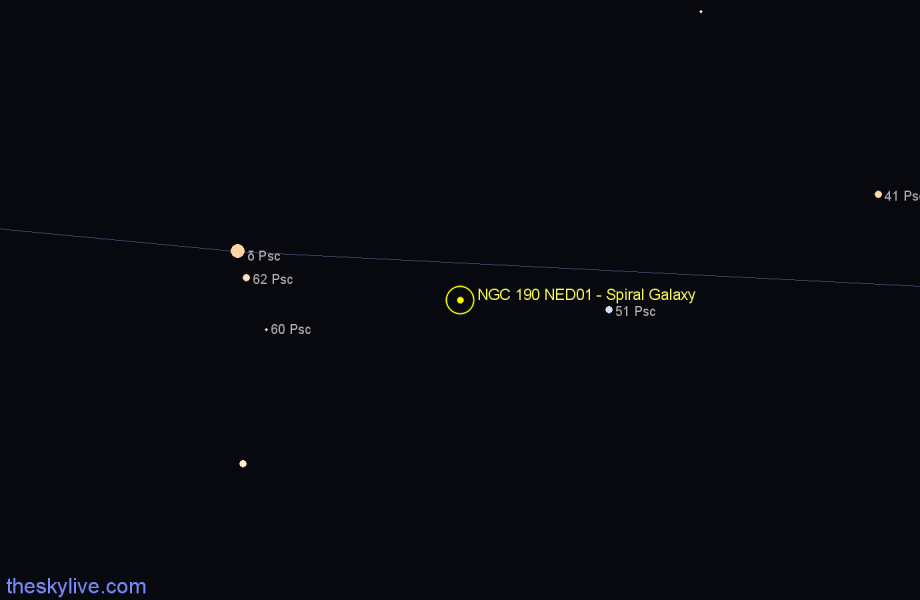 Finder chart NGC 190 NED01 - Spiral Galaxy in Pisces star