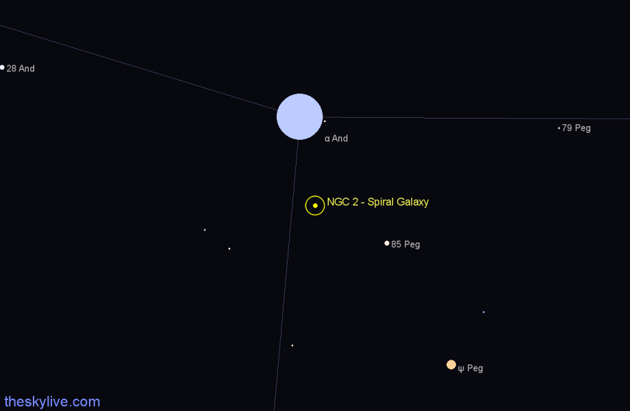 Finder chart NGC 2 - Spiral Galaxy in Pegasus star