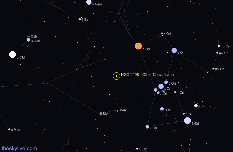 Finder chart NGC 2198 - Other Classification in Orion star