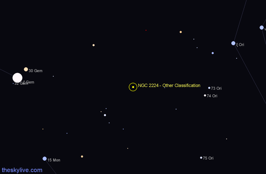 Finder chart NGC 2224 - Other Classification in Gemini star