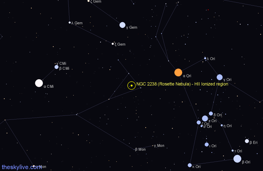 rosette nebula location