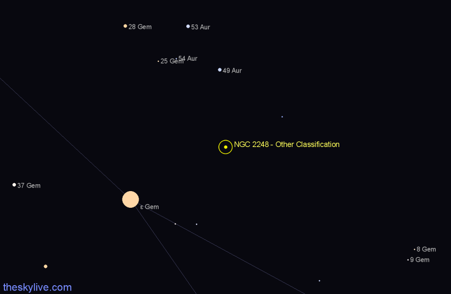 Finder chart NGC 2248 - Other Classification in Gemini star