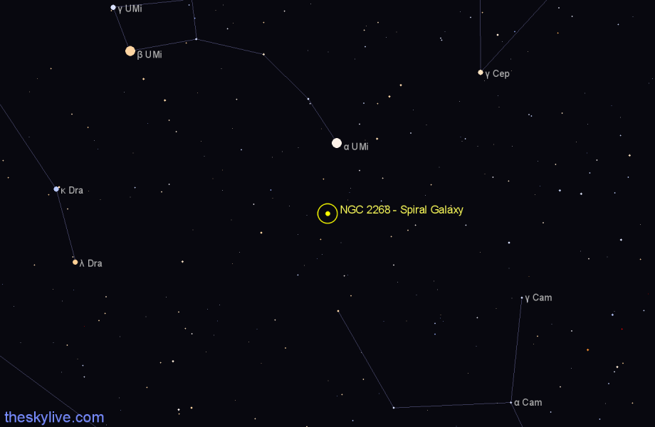 Finder chart NGC 2268 - Spiral Galaxy in Camelopardalis star