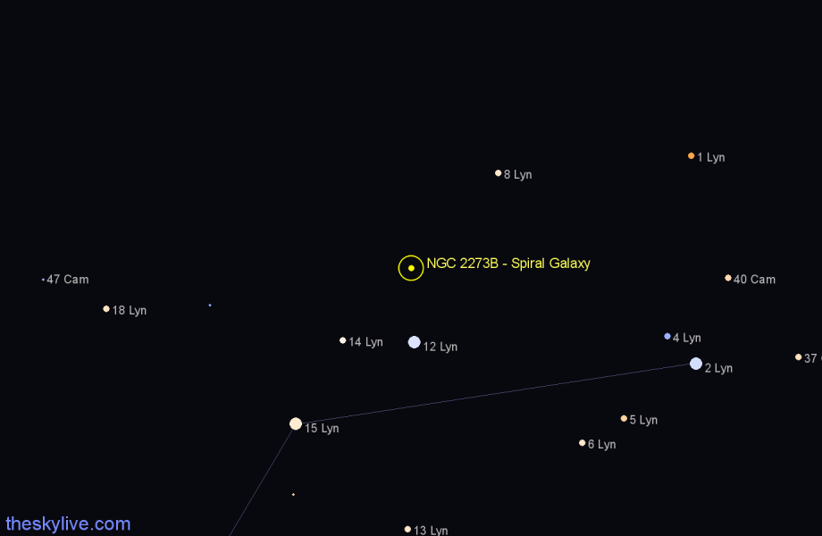 Finder chart NGC 2273B - Spiral Galaxy in Lynx star