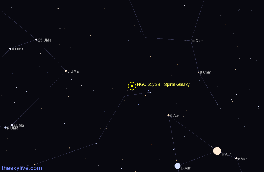 Finder chart NGC 2273B - Spiral Galaxy in Lynx star