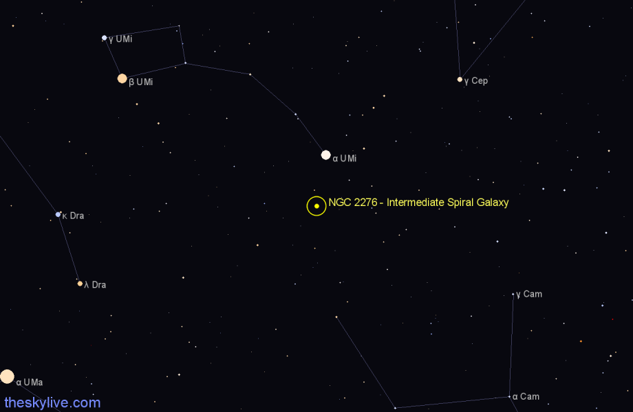 Finder chart NGC 2276 - Intermediate Spiral Galaxy in Cepheus star