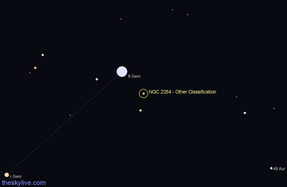 Finder chart NGC 2284 - Other Classification in Gemini star