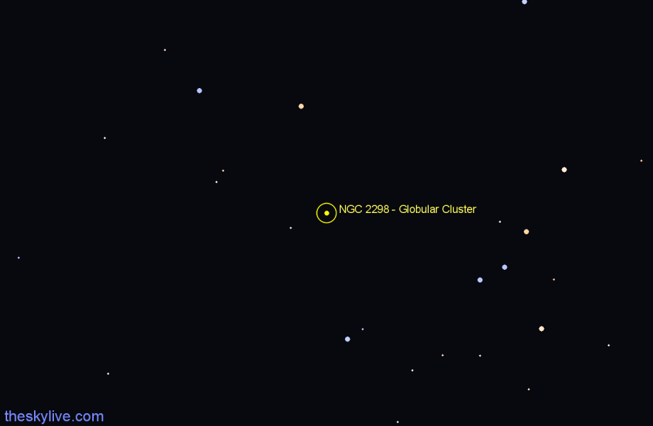 Finder chart NGC 2298 - Globular Cluster in Puppis star