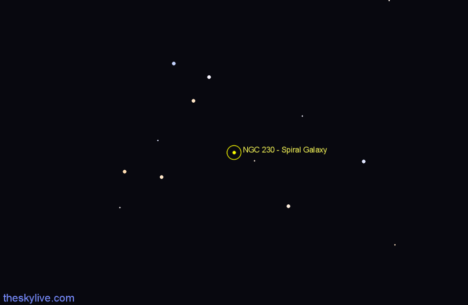 Finder chart NGC 230 - Spiral Galaxy in Cetus star
