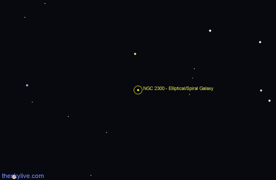 Finder chart NGC 2300 - Elliptical/Spiral Galaxy in Cepheus star
