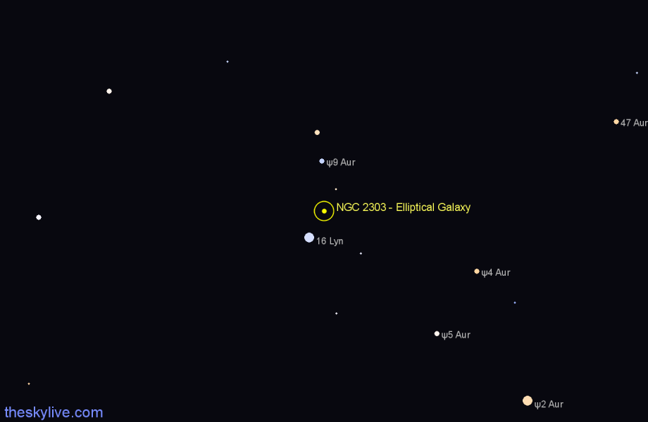 Finder chart NGC 2303 - Elliptical Galaxy in Lynx star