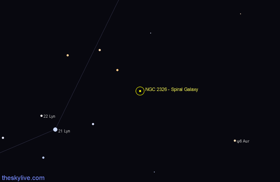 Finder chart NGC 2326 - Spiral Galaxy in Lynx star