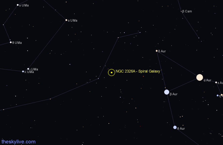 Finder chart NGC 2326A - Spiral Galaxy in Lynx star