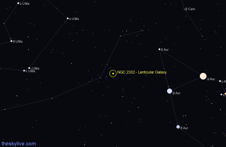 Finder chart NGC 2332 - Lenticular Galaxy in Lynx star