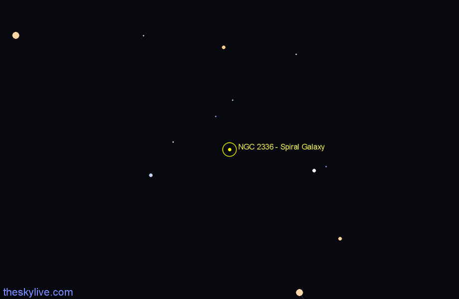 Finder chart NGC 2336 - Spiral Galaxy in Camelopardalis star