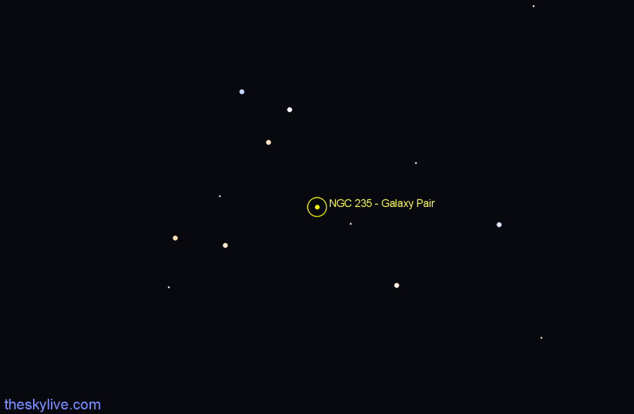 Finder chart NGC 235 - Galaxy Pair in Cetus star