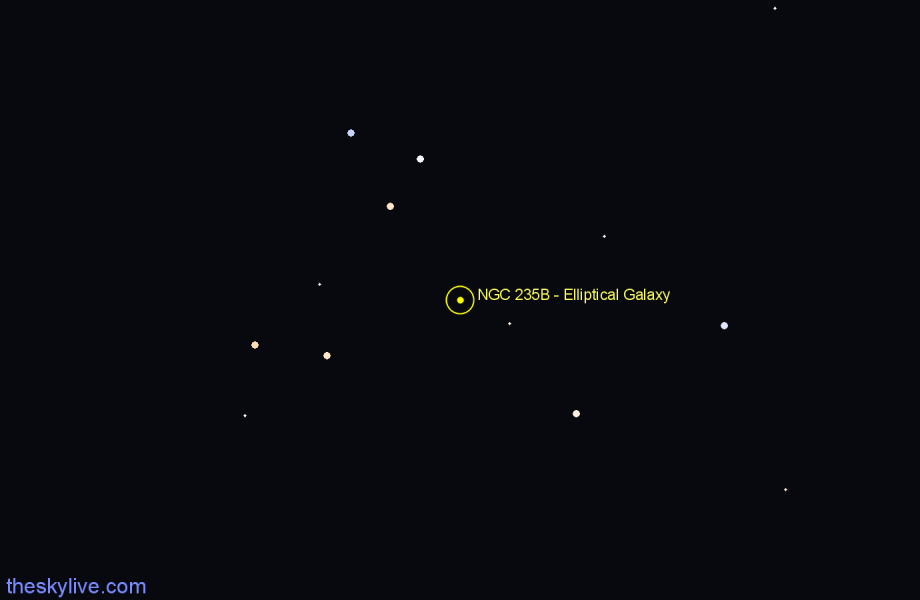 Finder chart NGC 235B - Elliptical Galaxy in Cetus star