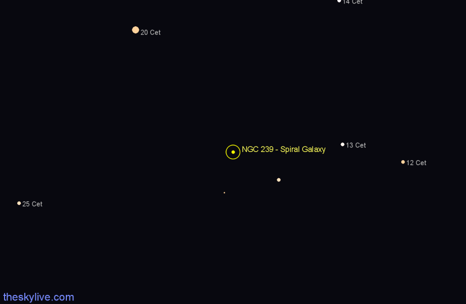 Finder chart NGC 239 - Spiral Galaxy in Cetus star