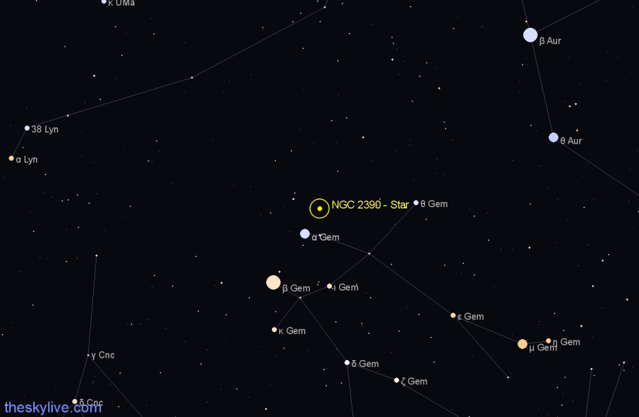 Finder chart NGC 2390 - Star in Gemini star