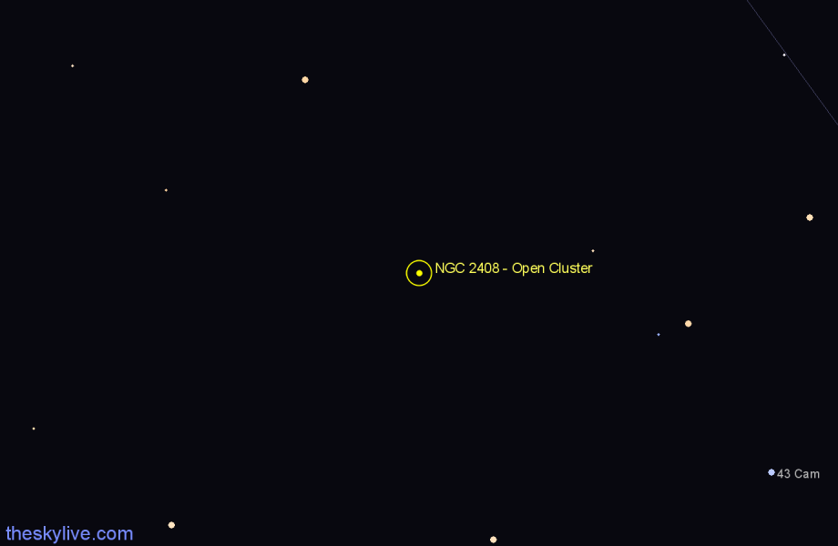 Finder chart NGC 2408 - Open Cluster in Camelopardalis star