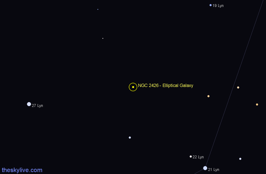 Finder chart NGC 2426 - Elliptical Galaxy in Lynx star