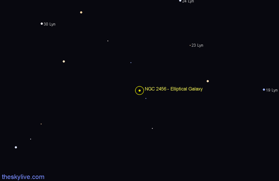 Finder chart NGC 2456 - Elliptical Galaxy in Lynx star