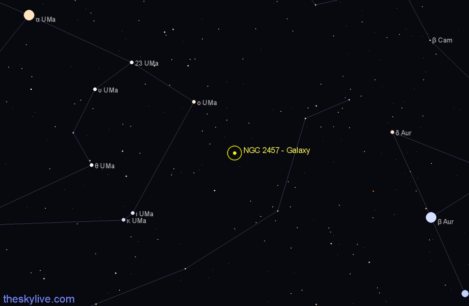 Finder chart NGC 2457 - Galaxy in Lynx star