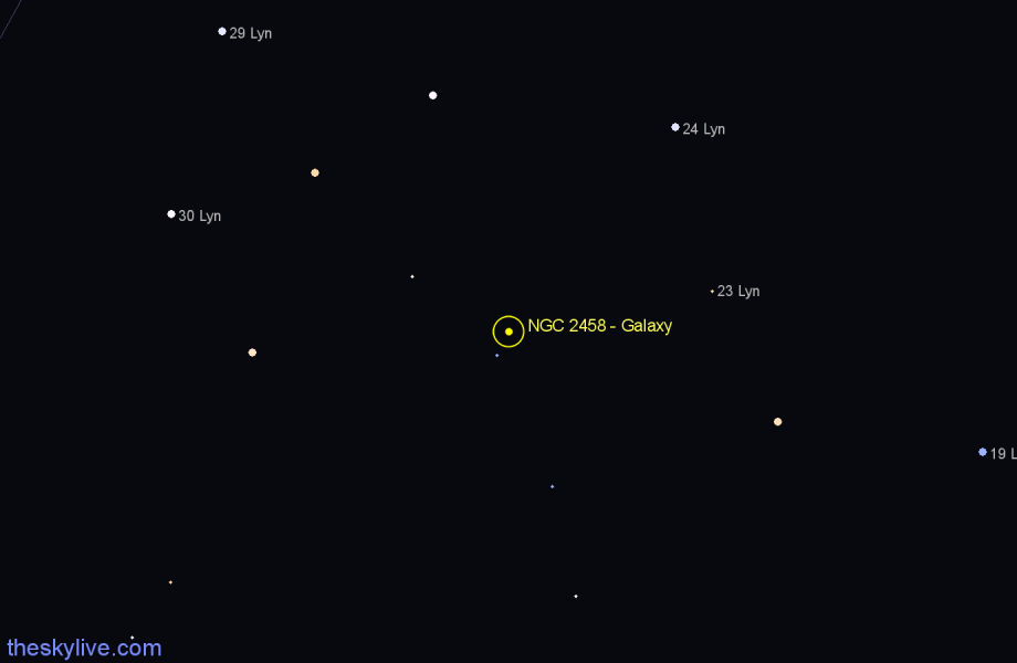 Finder chart NGC 2458 - Galaxy in Lynx star