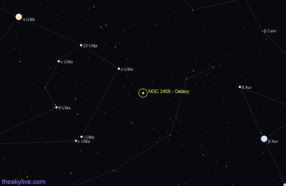 Finder chart NGC 2458 - Galaxy in Lynx star