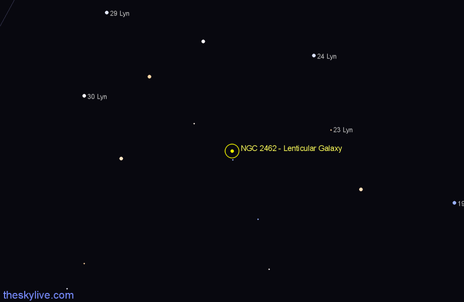Finder chart NGC 2462 - Lenticular Galaxy in Lynx star