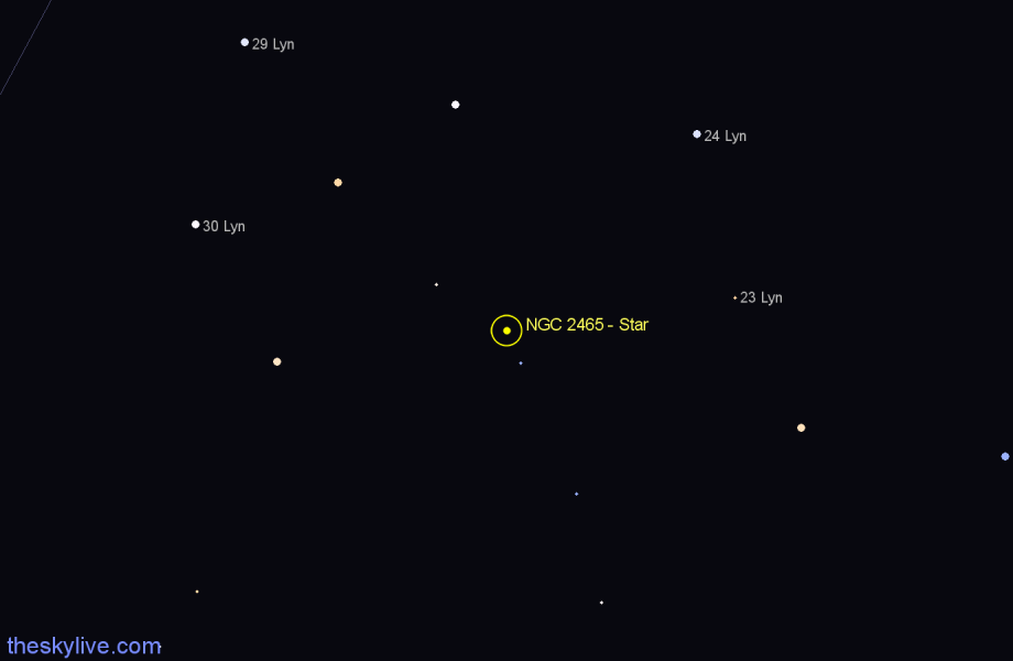 Finder chart NGC 2465 - Star in Lynx star