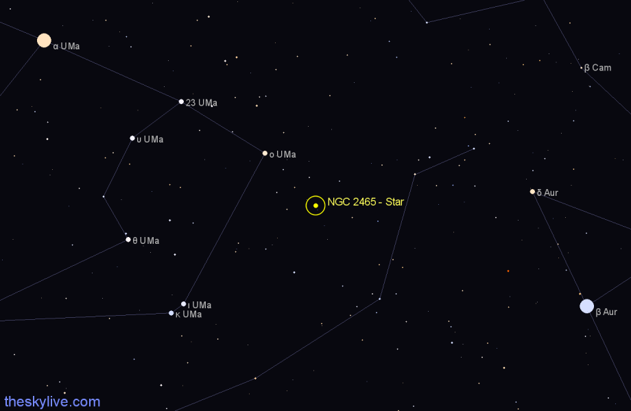 Finder chart NGC 2465 - Star in Lynx star