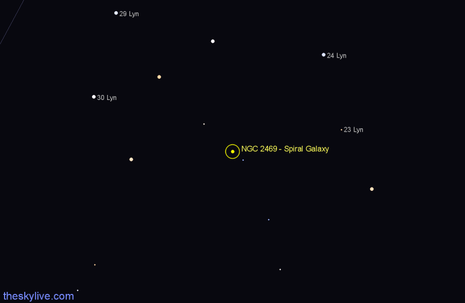 Finder chart NGC 2469 - Spiral Galaxy in Lynx star