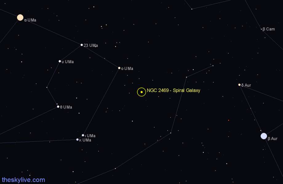 Finder chart NGC 2469 - Spiral Galaxy in Lynx star