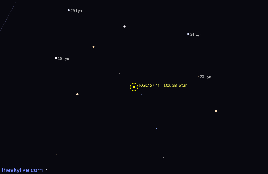 Finder chart NGC 2471 - Double Star in Lynx star