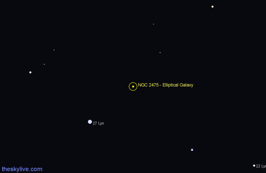 Finder chart NGC 2475 - Elliptical Galaxy in Lynx star