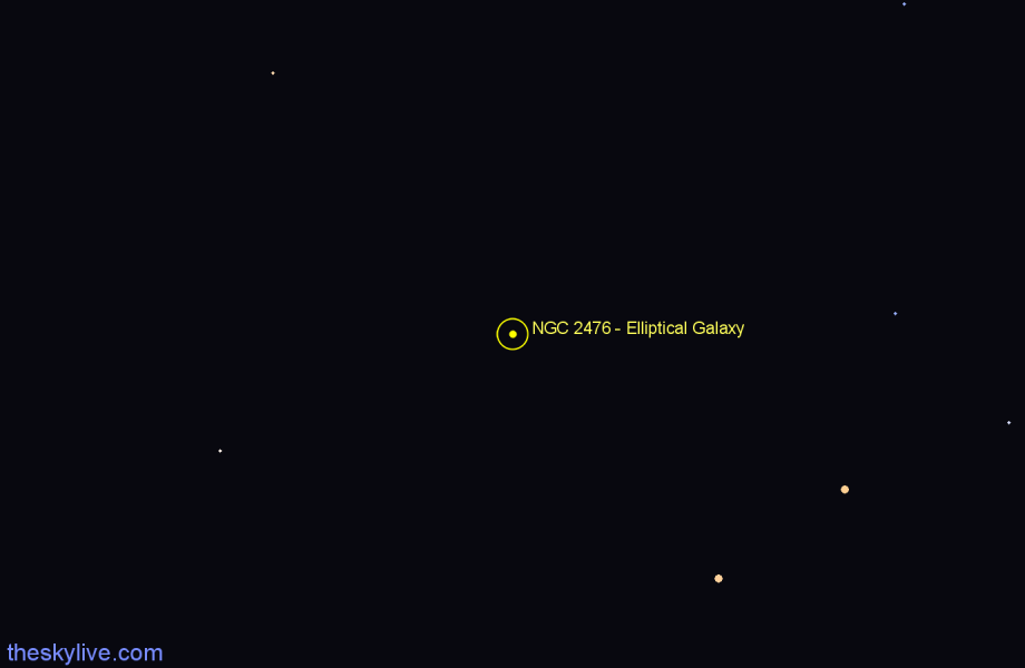 Finder chart NGC 2476 - Elliptical Galaxy in Lynx star