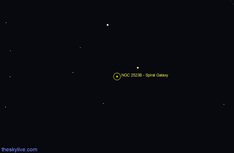 Finder chart NGC 2523B - Spiral Galaxy in Camelopardalis star