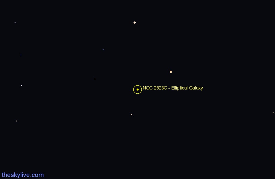 Finder chart NGC 2523C - Elliptical Galaxy in Camelopardalis star