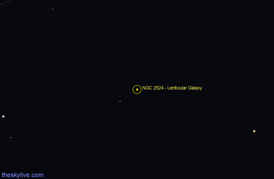 Finder chart NGC 2524 - Lenticular Galaxy in Lynx star