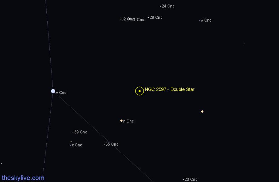 Finder chart NGC 2597 - Double Star in Cancer star