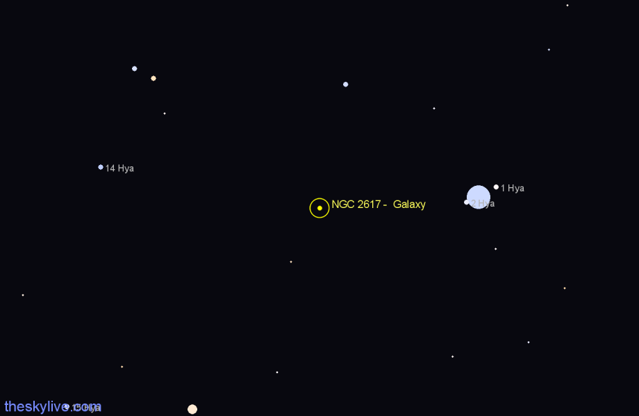 Finder chart NGC 2617 - Galaxy in Hydra star