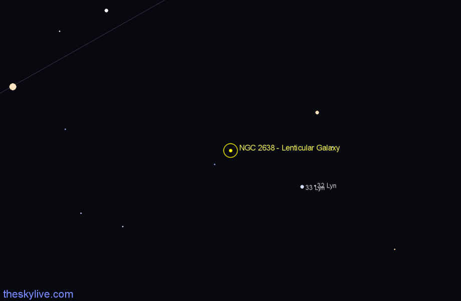 Finder chart NGC 2638 - Lenticular Galaxy in Lynx star