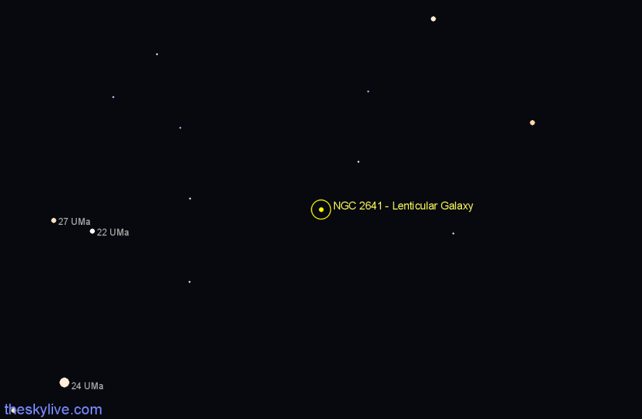 Finder chart NGC 2641 - Lenticular Galaxy in Ursa Major star