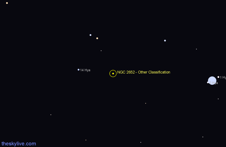 Finder chart NGC 2652 - Other Classification in Hydra star