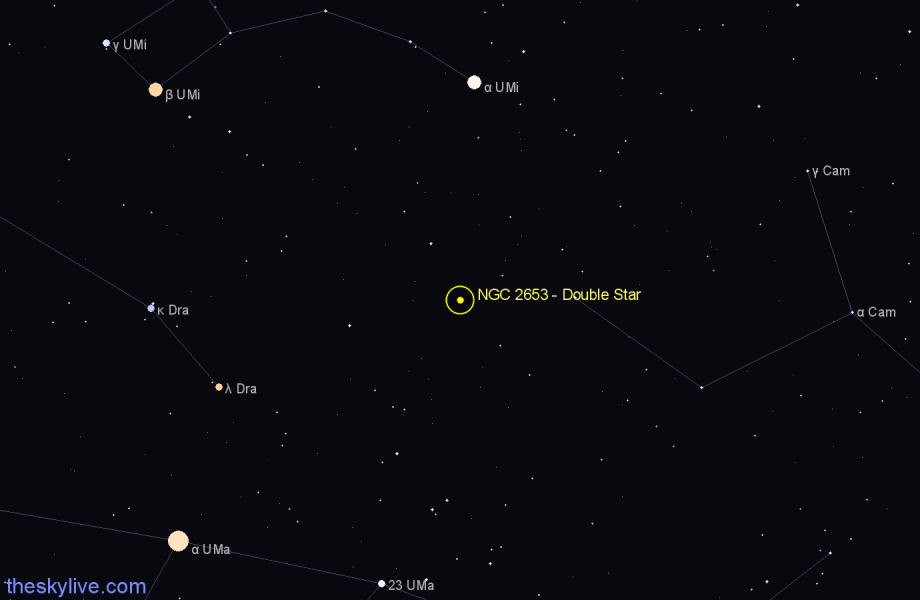 Finder chart NGC 2653 - Double Star in Camelopardalis star